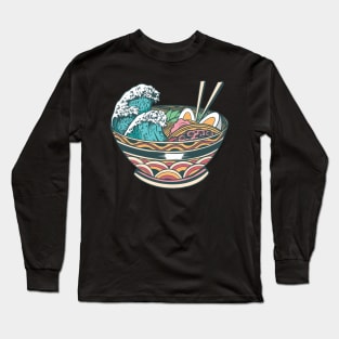 Japanese Great Ramen Wave Bowl Long Sleeve T-Shirt